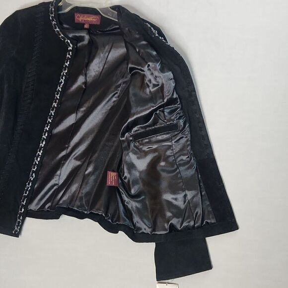 Hal Rubenstein Black Suede leather Blazer Jacket - Picture 4 of 10
